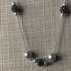 Roman Chic Silver and Black Beaded Necklace